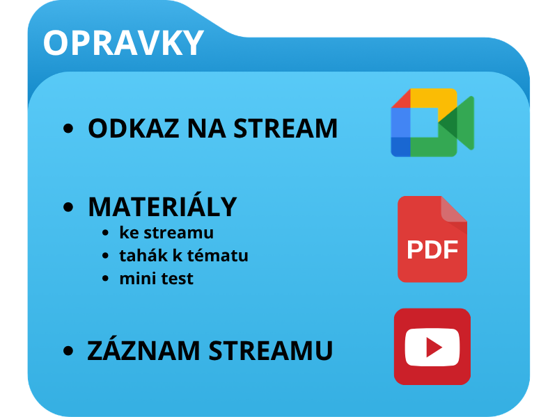 Ukázka materiálů k opravkám